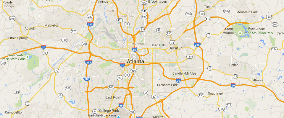 Atlanta Waste Disposal Dumpster Rental Service Area Map